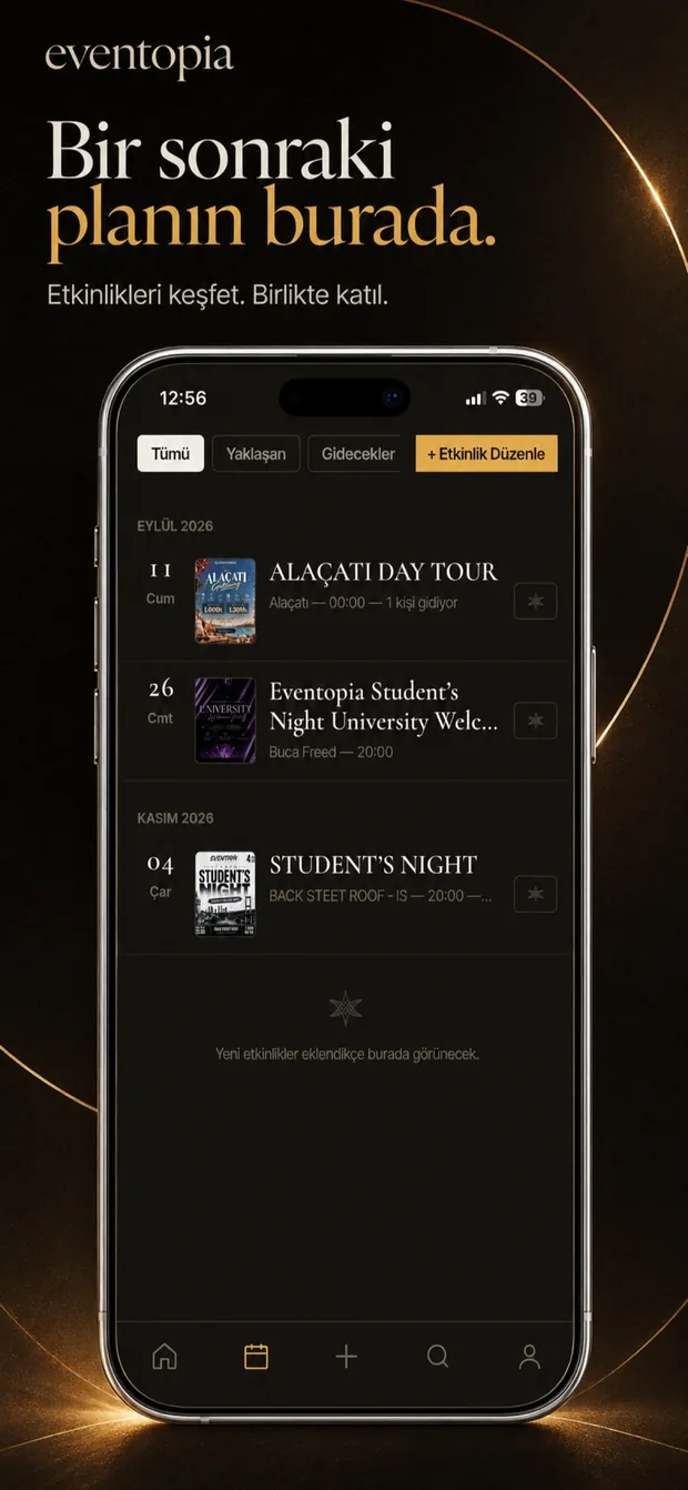 Eventopia uygulamasında etkinlikleri keşfet